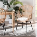 bali & pari Caelia Modern Bohemian Natural Brown Rattan and Black Metal Chair - RMC033-Rattan-DC