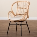 bali & pari Caelia Modern Bohemian Natural Brown Rattan and Black Metal Chair - RMC033-Rattan-DC