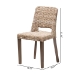 bali & pari Magy Modern Bohemian Grey Rattan and Natural Brown Finished Wood Dining Chair - Magy-Grey Natural-DC