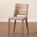 bali & pari Magy Modern Bohemian Grey Rattan and Natural Brown Finished Wood Dining Chair - Magy-Grey Natural-DC