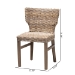 bali & pari Enver Modern Bohemian Grey Rattan and Brown Wood Dining Chair - Enver-Grey Natural Rattan-DC