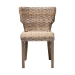 bali & pari Enver Modern Bohemian Grey Rattan and Brown Wood Dining Chair - Enver-Grey Natural Rattan-DC