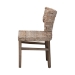bali & pari Enver Modern Bohemian Grey Rattan and Brown Wood Dining Chair - Enver-Grey Natural Rattan-DC