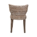 bali & pari Enver Modern Bohemian Grey Rattan and Brown Wood Dining Chair - Enver-Grey Natural Rattan-DC