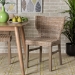 bali & pari Enver Modern Bohemian Grey Rattan and Brown Wood Dining Chair - Enver-Grey Natural Rattan-DC
