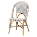 bali & pari Genica Classic French Black and White Weaving and Natural Brown Rattan Indoor and Outdoor Bistro Chair - DC613-Rattan-DC No Arm