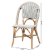 bali & pari Genica Classic French Black and White Weaving and Natural Brown Rattan Indoor and Outdoor Bistro Chair - DC613-Rattan-DC No Arm