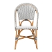 bali & pari Genica Classic French Black and White Weaving and Natural Brown Rattan Indoor and Outdoor Bistro Chair - DC613-Rattan-DC No Arm