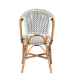 bali & pari Genica Classic French Black and White Weaving and Natural Brown Rattan Indoor and Outdoor Bistro Chair - DC613-Rattan-DC No Arm