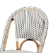 bali & pari Genica Classic French Black and White Weaving and Natural Brown Rattan Indoor and Outdoor Bistro Chair - DC613-Rattan-DC No Arm