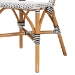 bali & pari Genica Classic French Black and White Weaving and Natural Brown Rattan Indoor and Outdoor Bistro Chair - DC613-Rattan-DC No Arm