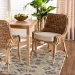 bali & pari Kyle Modern Bohemian Natural Brown Woven Rattan Dining Side Chair With Cushion - Kyle-Rattan-DC-No Arm