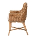 bali & pari Kyle Modern Bohemian Natural Brown Woven Rattan Dining Arm Chair with Cushion - Kyle-Rattan-DC-Arm