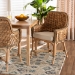 bali & pari Kyle Modern Bohemian Natural Brown Woven Rattan Dining Arm Chair with Cushion - Kyle-Rattan-DC-Arm
