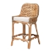 bali & pari Kyle Modern Bohemian Natural Brown Woven Rattan Counter Stool with Cushion - Kyle-Rattan-CS