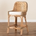 bali & pari Kyle Modern Bohemian Natural Brown Woven Rattan Counter Stool with Cushion - Kyle-Rattan-CS