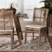 bali & pari Laluna Modern Bohemian Greywashed Natural Rattan and Mahogany Dining Chair with Cushion - Laluna-Grey Natural Rattan-DC