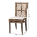 bali & pari Laluna Modern Bohemian Greywashed Natural Rattan and Mahogany Dining Chair with Cushion - Laluna-Grey Natural Rattan-DC
