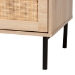 Baxton Studio Caterina Mid-Century Modern Transitional Natural Brown Finished Wood and Natural Rattan 1-Door End Table - WES-2101-Natural/Black-ET
