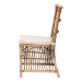 bali & pari Kim Modern Bohemian White Fabric and Natural Brown Rattan Dining Chair - Kim-Natural Rattan-DC