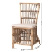 bali & pari Kim Modern Bohemian White Fabric and Natural Brown Rattan Dining Chair - Kim-Natural Rattan-DC