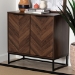 Baxton Studio Sadia Modern Walnut Brown Finished Wood Storage Cabinet - LCF20211282-Walnut-Cabinet