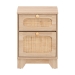 Baxton Studio Elsbeth Mid-Century Modern Light Brown Finished Wood and Natural Rattan 1-Drawer End Table - LC22040701-Rattan-ET