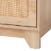 Baxton Studio Elsbeth Mid-Century Modern Light Brown Finished Wood and Natural Rattan 1-Drawer End Table - LC22040701-Rattan-ET