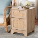 Baxton Studio Elsbeth Mid-Century Modern Light Brown Finished Wood and Natural Rattan 1-Drawer End Table - LC22040701-Rattan-ET