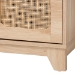 Baxton Studio Elsbeth Mid-Century Modern Light Brown Finished Wood and Natural Rattan 2-Door TV Stand - LC22040702-Rattan-TV Stand