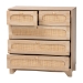 Baxton Studio Elsbeth Mid-Century Modern Oak Brown Finished Wood and Natural Rattan 5-Drawer Storage Cabinet - LC22040704-Rattan-5DW Cabinet