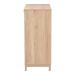 Baxton Studio Elsbeth Mid-Century Modern Oak Brown Finished Wood and Natural Rattan 5-Drawer Storage Cabinet - LC22040704-Rattan-5DW Cabinet