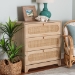 Baxton Studio Elsbeth Japandi Oak Brown Finished Wood and Natural Rattan 3-Drawer Storage Cabinet - LC22040703-Rattan-3DW Cabinet