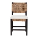 bali & pari Alise Modern Bohemian Dark Brown Mahogany Wood and Seagrass Dining Chair - Alise-Mahogany-Cushion-DC