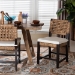 bali & pari Alise Modern Bohemian Dark Brown Mahogany Wood and Seagrass Dining Chair - Alise-Mahogany-Cushion-DC