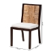 bali & pari Joana Modern Bohemian Dark Brown Mahogany Wood and Natural Seagrass Dining Side Chair - Joana-Mahogany-DC