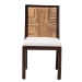 bali & pari Joana Modern Bohemian Dark Brown Mahogany Wood and Natural Seagrass Dining Side Chair - Joana-Mahogany-DC