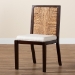 bali & pari Joana Modern Bohemian Dark Brown Mahogany Wood and Natural Seagrass Dining Side Chair - Joana-Mahogany-DC