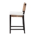 bali & pari Alise Modern Bohemian Dark Brown Mahogany Wood and Seagrass Counter Stool - Alise-Mahogany-Cushion-CS