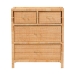 bali & pari Vaere Modern Bohemian Natural Brown Rattan and Mahogany Wood Storage Cabinet - Vaere-Mahogany-4DW-Storage Cabinet