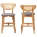 Baxton Studio Dannell Mid-Century Modern Grey Fabric and Natural Oak Finished Wood 2-Piece Counter Stool Set - CS003P-Natural Oak/Light Grey-PC-2PK