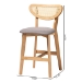 Baxton Studio Dannell Mid-Century Modern Grey Fabric and Natural Oak Finished Wood 2-Piece Counter Stool Set - CS003P-Natural Oak/Light Grey-PC-2PK