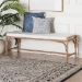bali & pari Nasim Modern Bohemian Natural Jute and Metal Accent Bench - F232-FT2-Seagrass-Bench