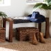 bali & pari Prunella Modern Bohemian Two-Tone Navy Blue and Natural Brown Jute and Acacia Wood Accent Bench - F232-FT23-Navy Blue/Brown Diamond Pattern-Bench
