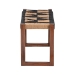 bali & pari Jerilyn Modern Bohemian Two-Tone Navy Blue and Natura Brown Jute and Acacia Wood Accent Bench - F232-FT23-Navy Blue/Brown Triangle Pattern-Bench