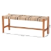 bali & pari Prita Bohemian Paper Loom and Natural Mahogany Wood Dining Bench - BNCH-1-Wood/Brown-Bench