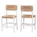 bali & pari Talli Bohemian Paper Loom and White Mahogany Wood 2-Piece Counter Stool Set - CCP-02-Wood/White-CS