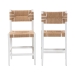 bali & pari Talli Bohemian Paper Loom and White Mahogany Wood 2-Piece Counter Stool Set - CCP-02-Wood/White-CS