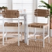 bali & pari Talli Bohemian Paper Loom and White Mahogany Wood 2-Piece Counter Stool Set - CCP-02-Wood/White-CS