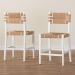 bali & pari Talli Bohemian Paper Loom and White Mahogany Wood 2-Piece Counter Stool Set - CCP-02-Wood/White-CS
